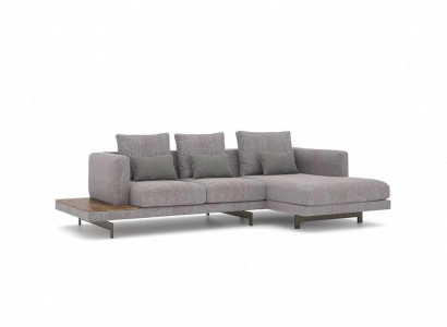Wunnzëmmer Garnitur Eckzofa L-Form Gri Sofa Couch Designer Polstermöbel